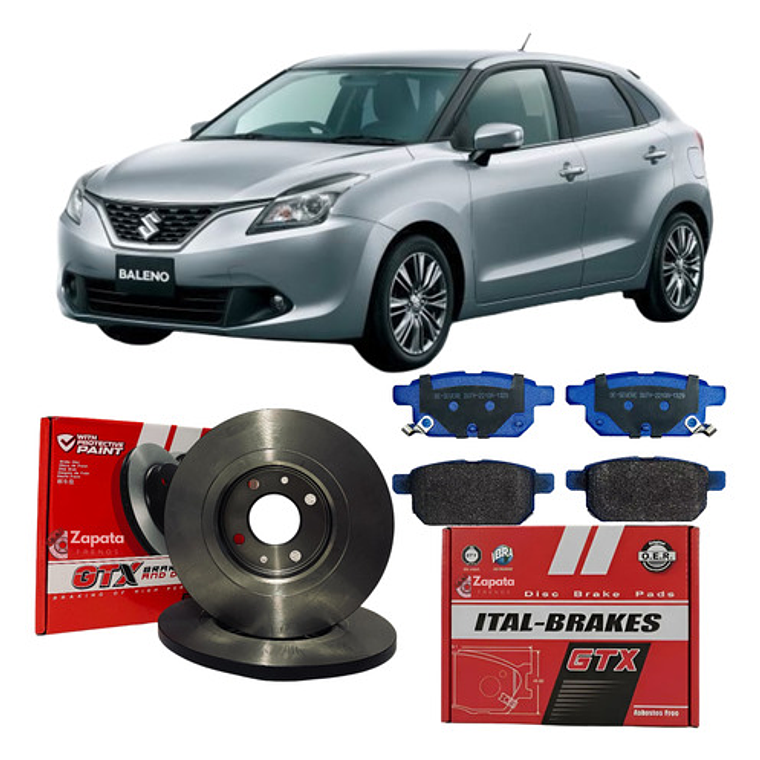 Discos Freno Traseros + Pastillas - Suzuki Baleno Año 2016 + 1