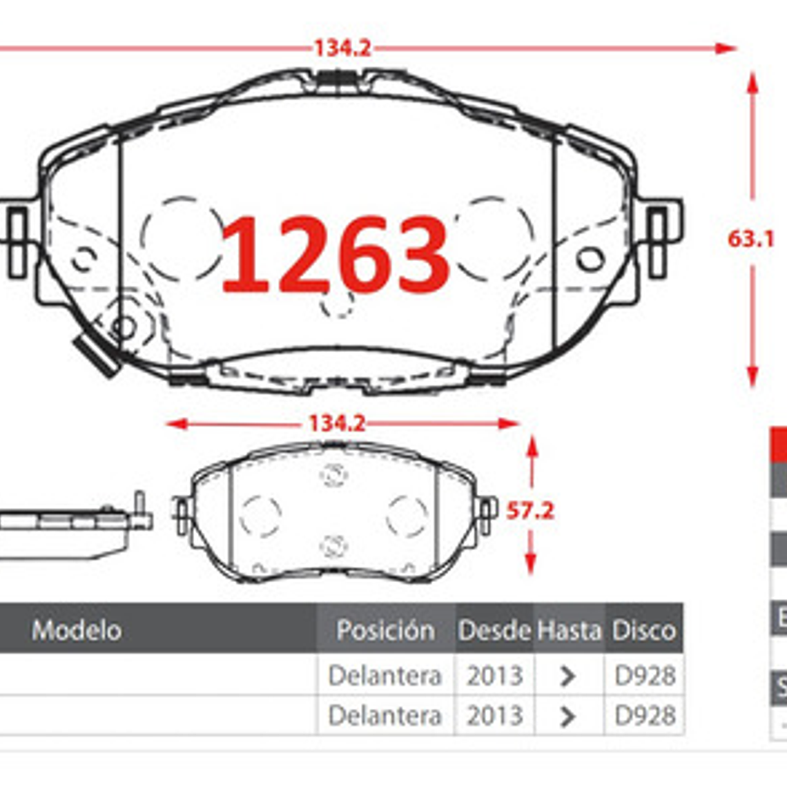 Pastillas Frenos Delanteras Cerámica Toyota Corolla 2014-19 2