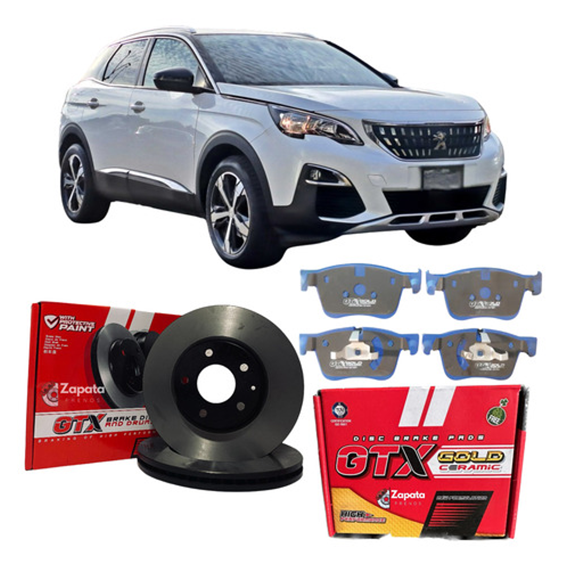 Discos Delanteros + Pastillas  Peugeot 3008 Año 2016 + 1