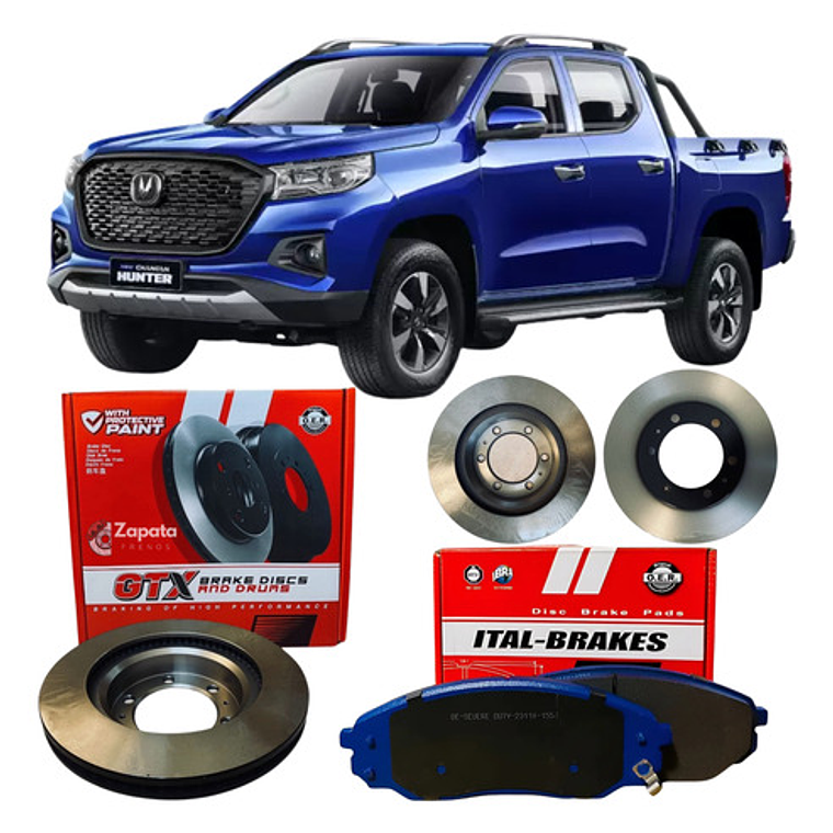 Discos Freno Delanteros + Pastillas Gtx Para Changan Hunter 1