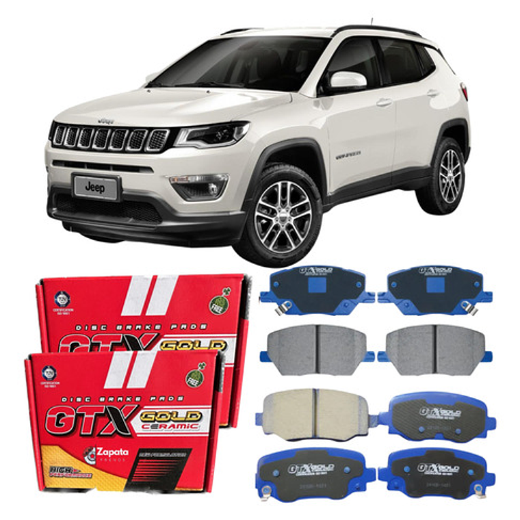Pastillas Freno Delant + Tras Cerámica Jeep Compass 2018 + 1