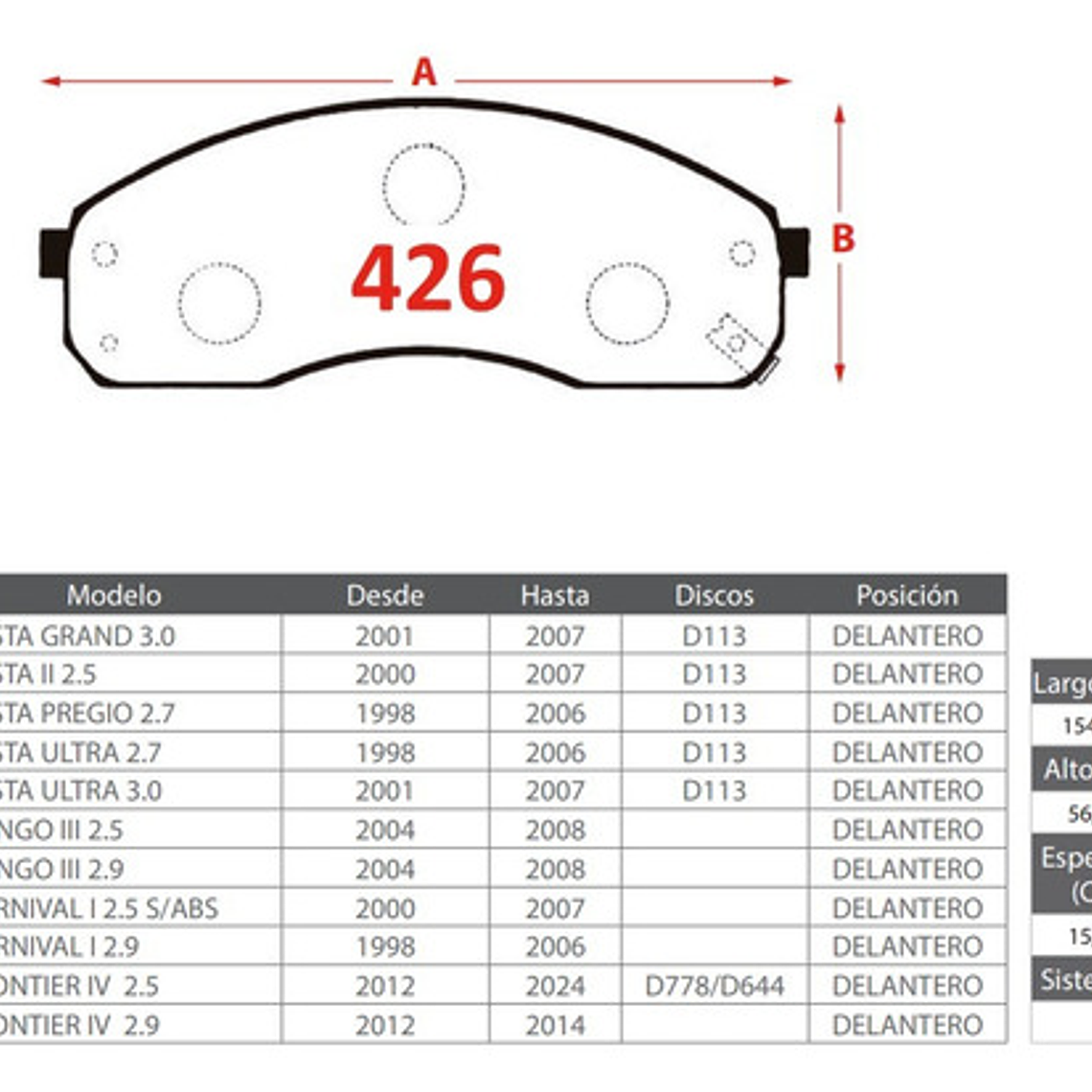 Pastillas Freno Delanteras Gtx Kia Frontier 2012 2024 2