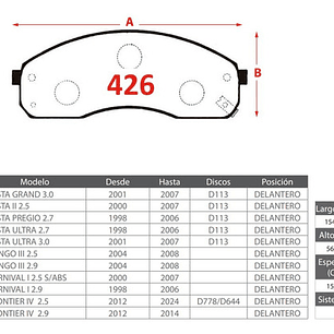Pastillas Freno Delanteras Gtx Kia Frontier 2012 2024