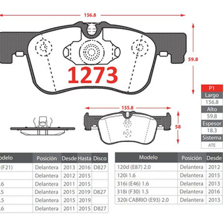 Pastillas Freno Del + Tra Brembo - Bmw Serie 1 F20/21 2010 + 6