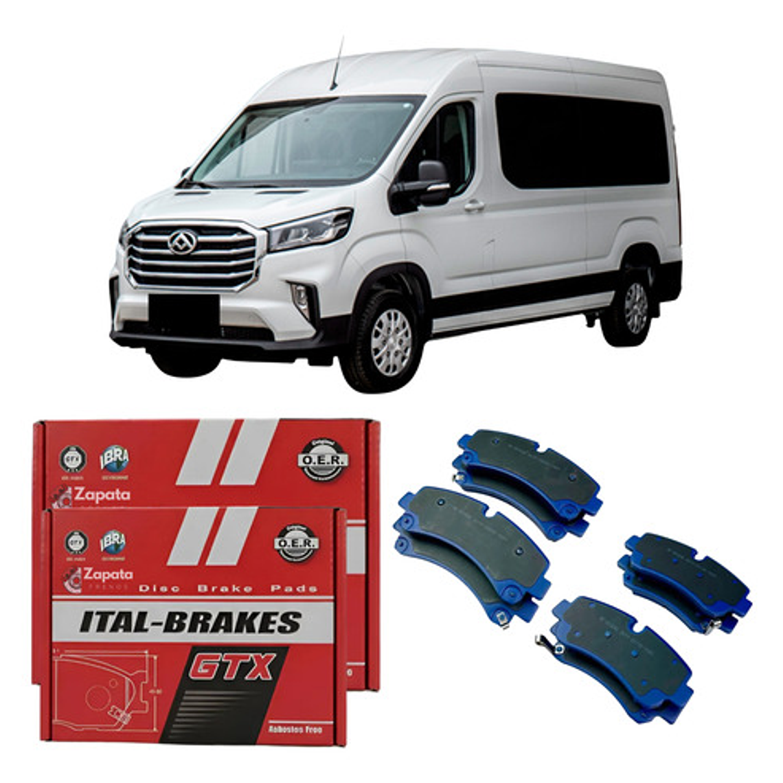 Pastillas Freno Delanteras + Tras Maxus Deliver 9 Año 2020 + 1