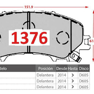 Pastillas Frenos Delantera + Traser Nissan X-trail 2013 2020