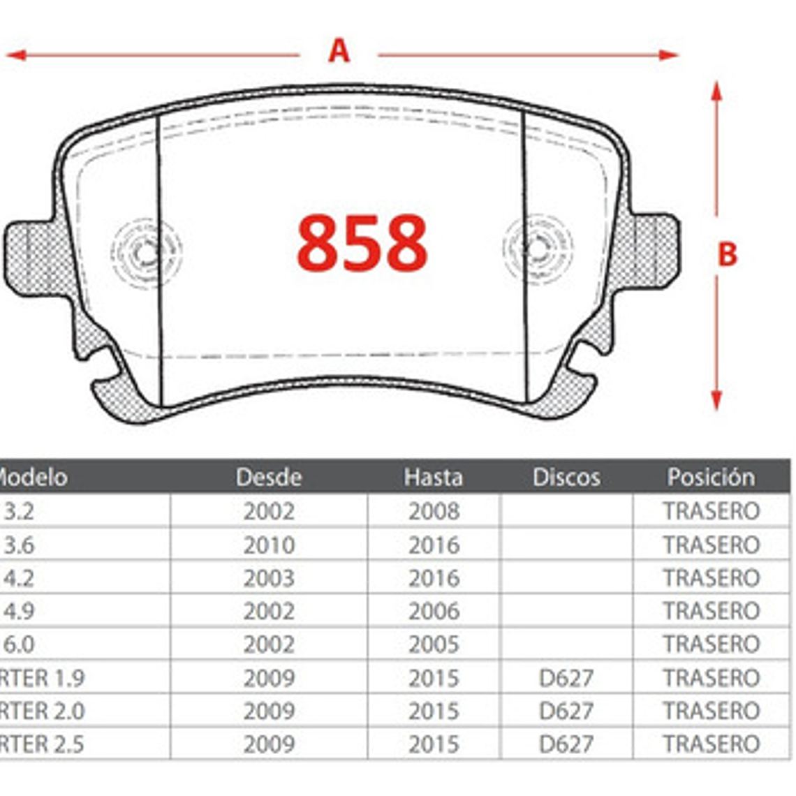 Kit Pastillas Freno Gtx Para Audi A6 2.0 Año 2004 2011 3