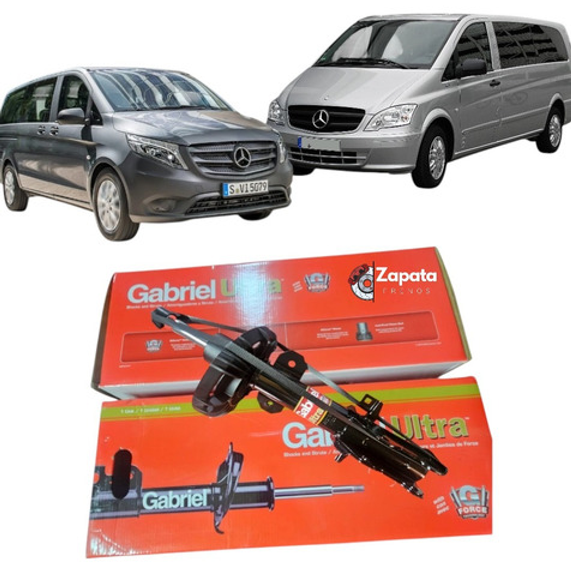 Par Amortiguadores Delanteros Mercedes Benz Vito W639 11/15 1