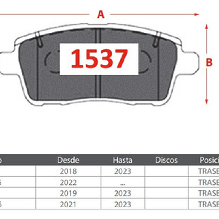 Pastillas Frenos Delant + Tras Chery Tiggo 7 Pro 2017 + 5
