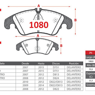 Pastillas Freno Delanteras Brembo Para Audi A6 2.0 2010 2017