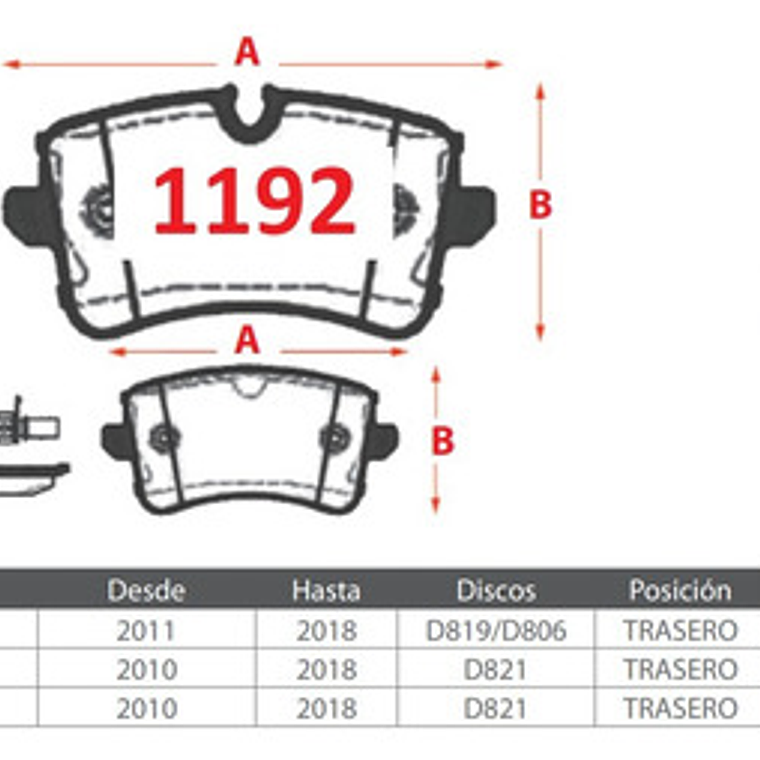 Pastillas Freno Traseras Brembo Para Audi A6 2.0 2010 2017 2