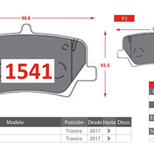 Pastillas Freno Traseras Cerámica Volvo Xc40 Año 2017 +
