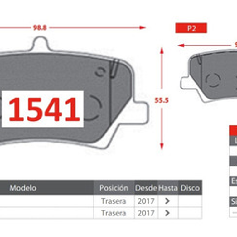 Pastillas Freno Traseras Cerámica Volvo Xc40 Año 2017 + 2