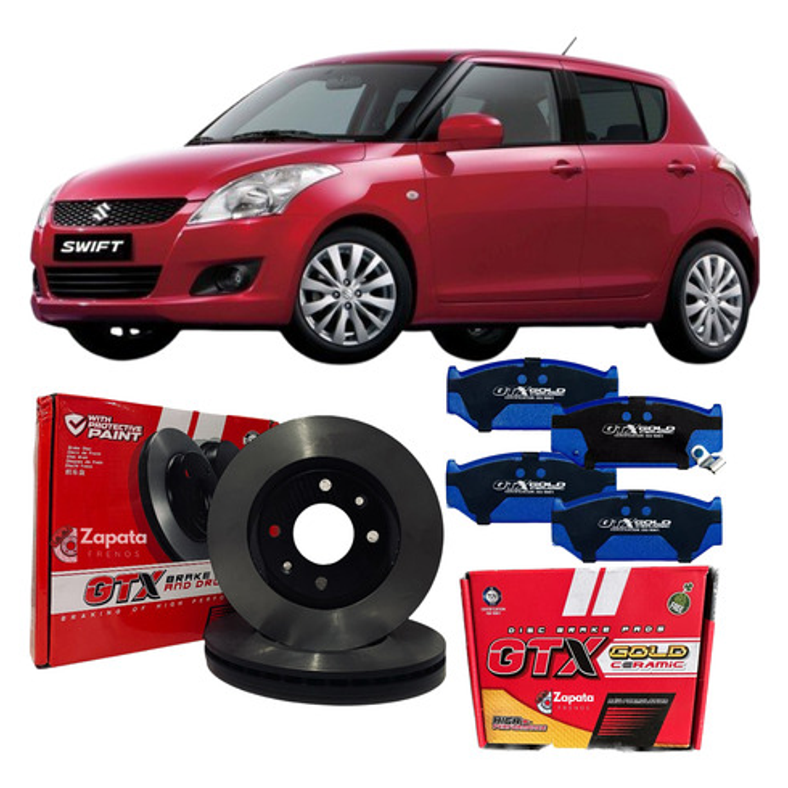 Discos Freno Delanteros + Pastillas Suzuki Swift - 2003 2017 1