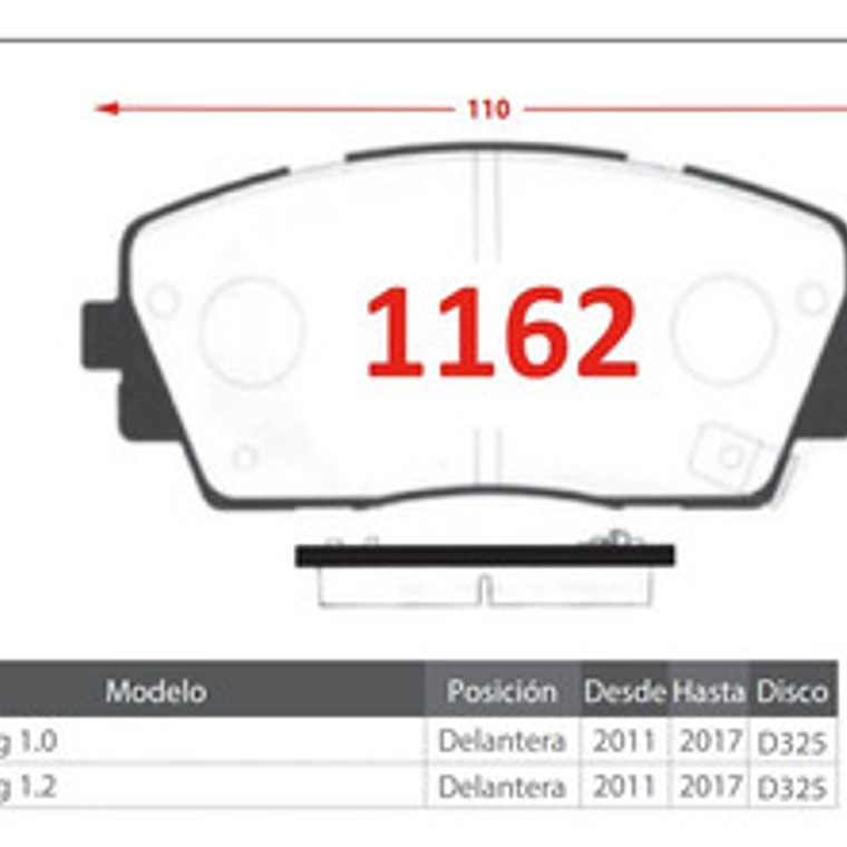 Pastillas Freno Delanteras Cerámica Para Kia Morning 2011 + 2