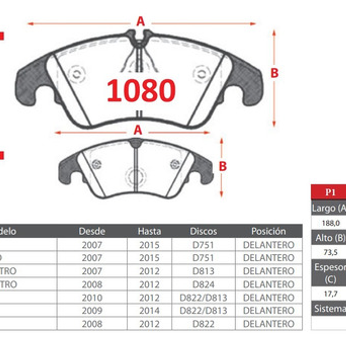 Pastillas Freno Delanteras Cerámica - Audi Q5 2008 - 2016 3