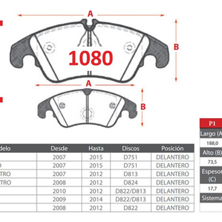 Pastillas Freno Delanteras Cerámica - Audi Q5 2008 - 2016 3