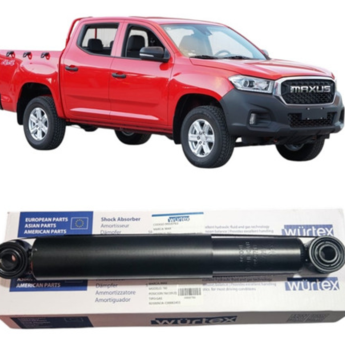 Kit Amortiguadores Del + Tras Para Maxus T60 2017-2023 2