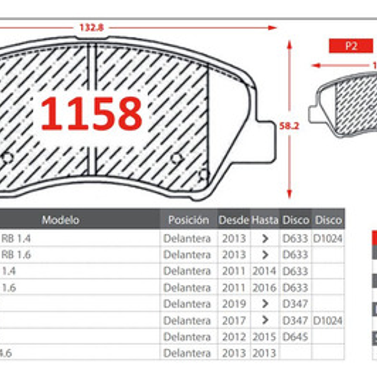 Pastillas Freno Delanteras Cerámica Kia Rio 4 2012-2017 2