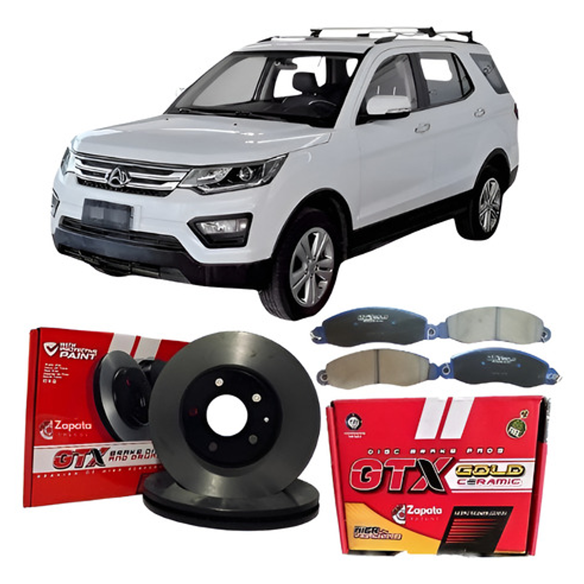 Discos De Freno + Pastillas Del Cerámica Changan Cx70 2017 + 1