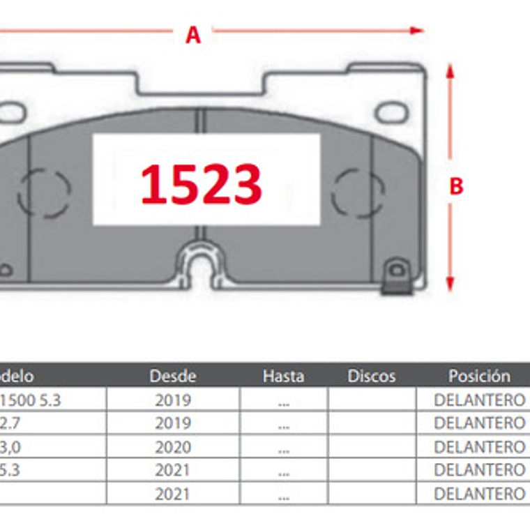 Pastillas Freno Delanteras Chevrolet Silverado 2019+ 2