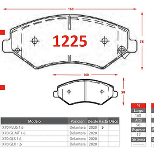 Pastillas Freno Delanteras Jetour X70 Año 2020+