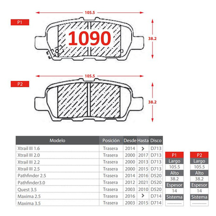 Pastillas De Frenos Traseras Suzuki Grand Nomade 2006-2019 2
