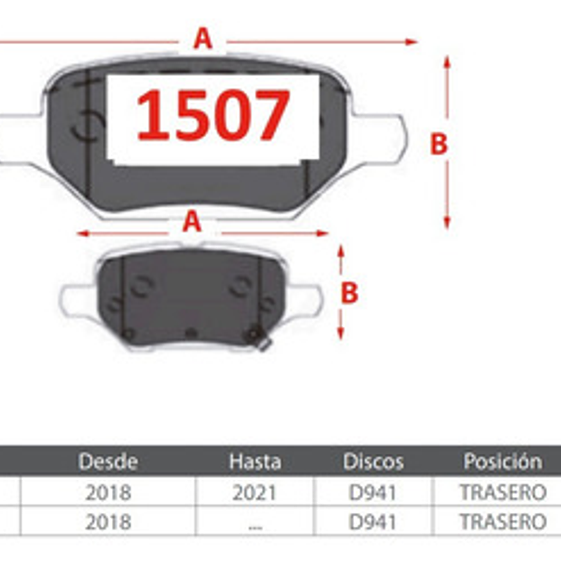 Pastillas De Frenos Traseras Chevrolet Tracker 1.8 2018-2021 2