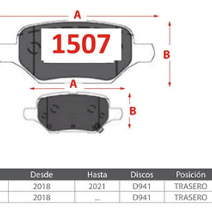 Pastillas De Frenos Traseras Chevrolet Tracker 1.8 2018-2021