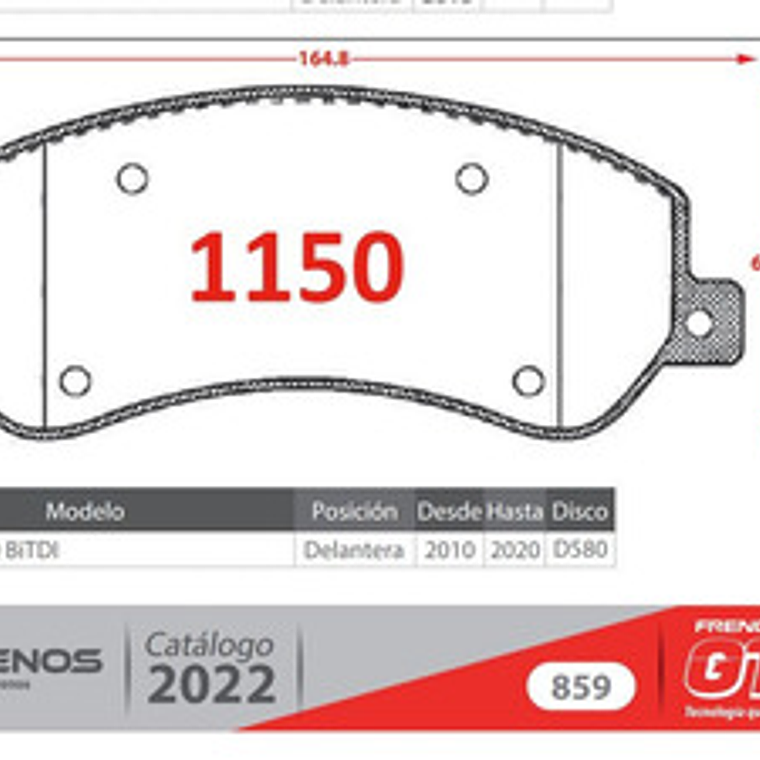 Pastillas De Freno Delanteras Ab Volkswagen Amarok 2.0 2