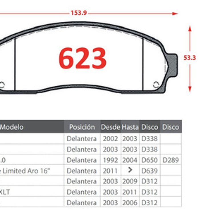 Pastillas De Frenos Delanteras Ford Ranger 2.3 2003-2011 2