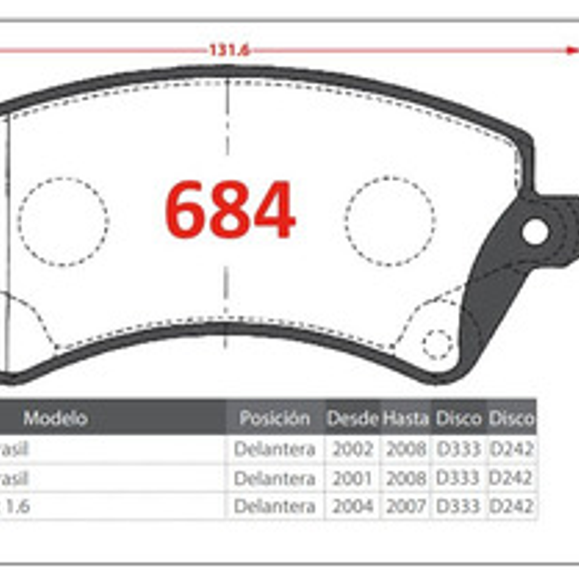 Pastillas De Frenos Del Y Tras Toyota Corolla 1.6 2004-2007 3