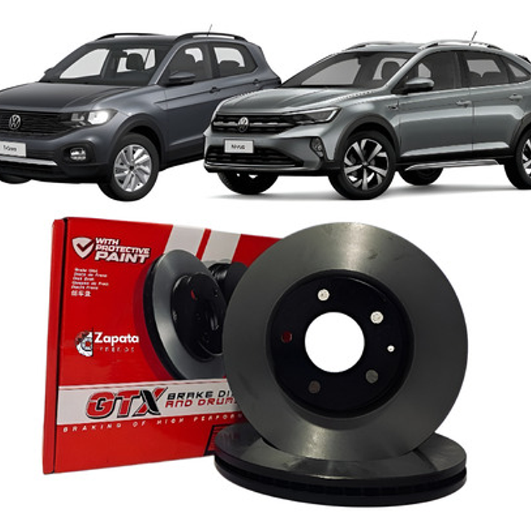 Discos De Freno Gtx Delanteros Volkswagen Nivus 2022 + 1