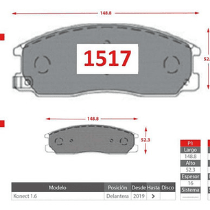 Pastillas De Frenos Delanteras Gtx - Brilliance Konect 2019+