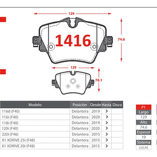 Pastillas Freno Delanteras Brembo Bmw 218 220 - 2019 +
