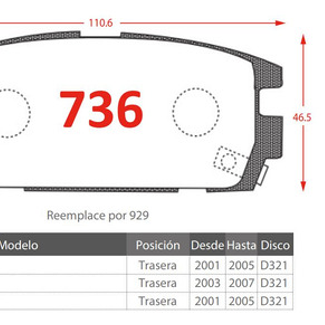 Pastillas Freno Traseras Gtx Para Hyundai Terracan 2