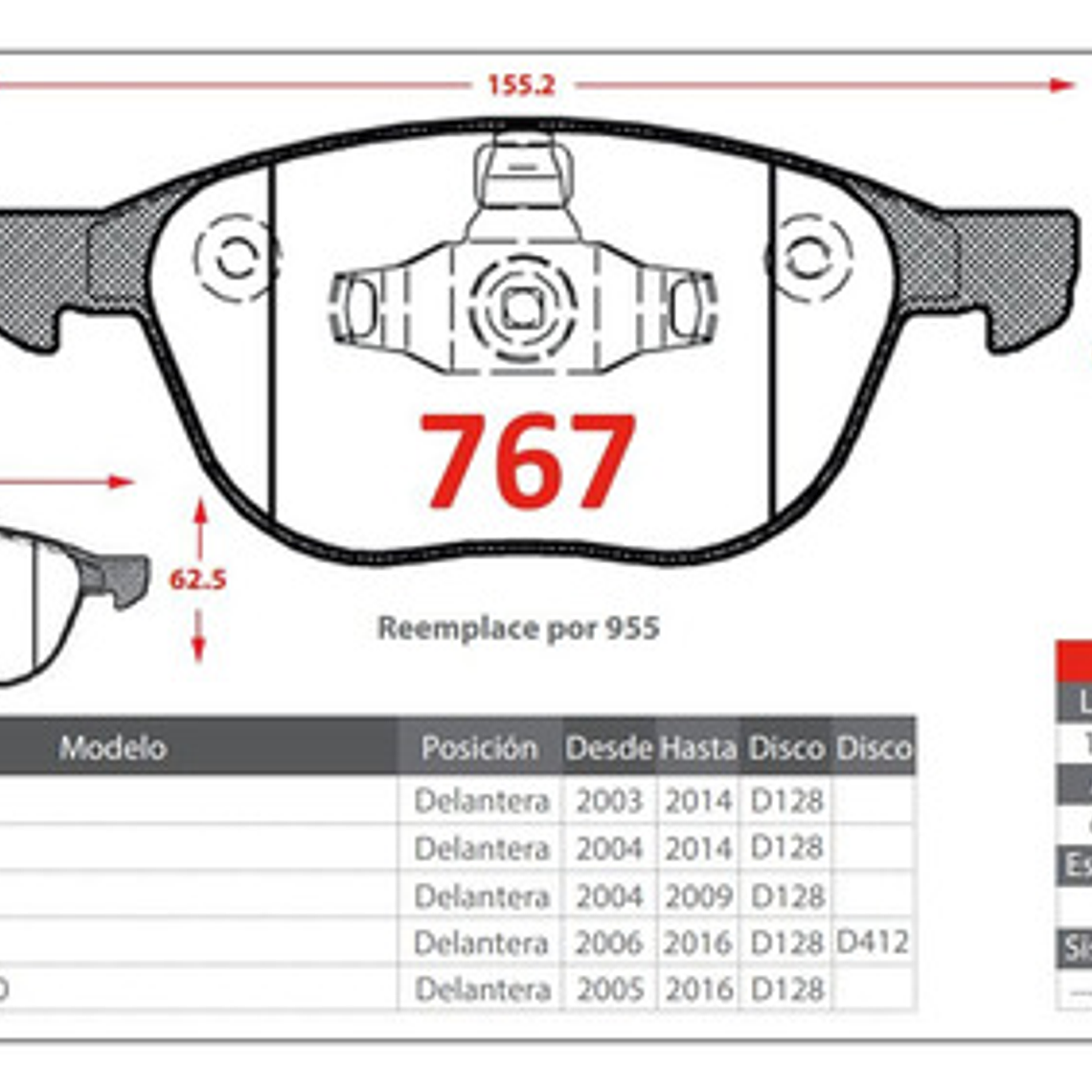 Pastillas De Frenos Delanteras Ford Ecosport 2012-2022 2