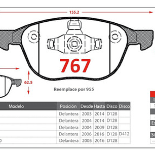 Pastillas De Frenos Delanteras Ford Ecosport 2012-2022