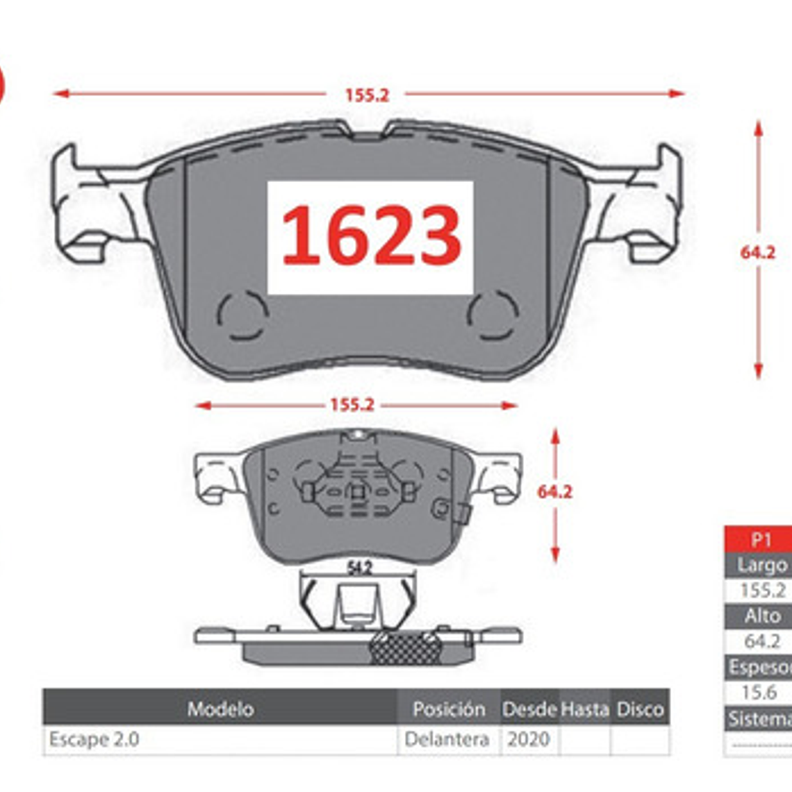 Pastillas De Frenos Delanteras Ford Maverick 2.0 2022 + 4