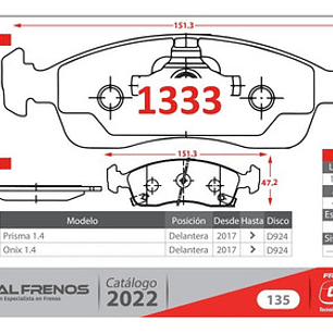 Pastillas Frenos Delanteras Gtx - Fiat Uno Way 2010-2019
