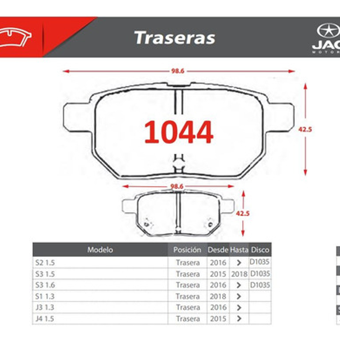 Discos Freno Con Pastillas Traseras Para Jac Js3 2021 2024 4