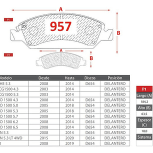 Kit Pastillas Freno Cerámica Para Chevrolet Tahoe 2008 2014