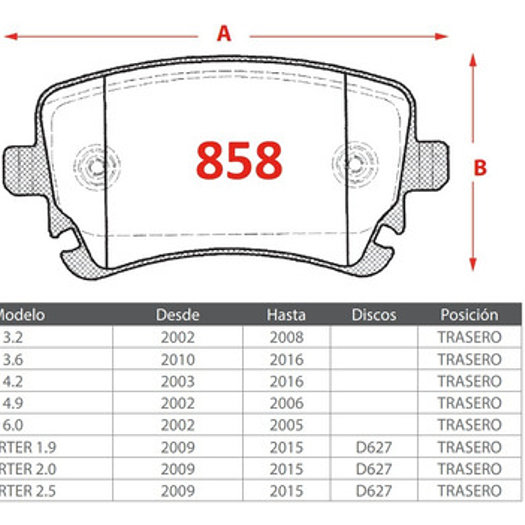 Pastillas Freno Traseras Gtx - Volkswagen Transporter 2009 + 3