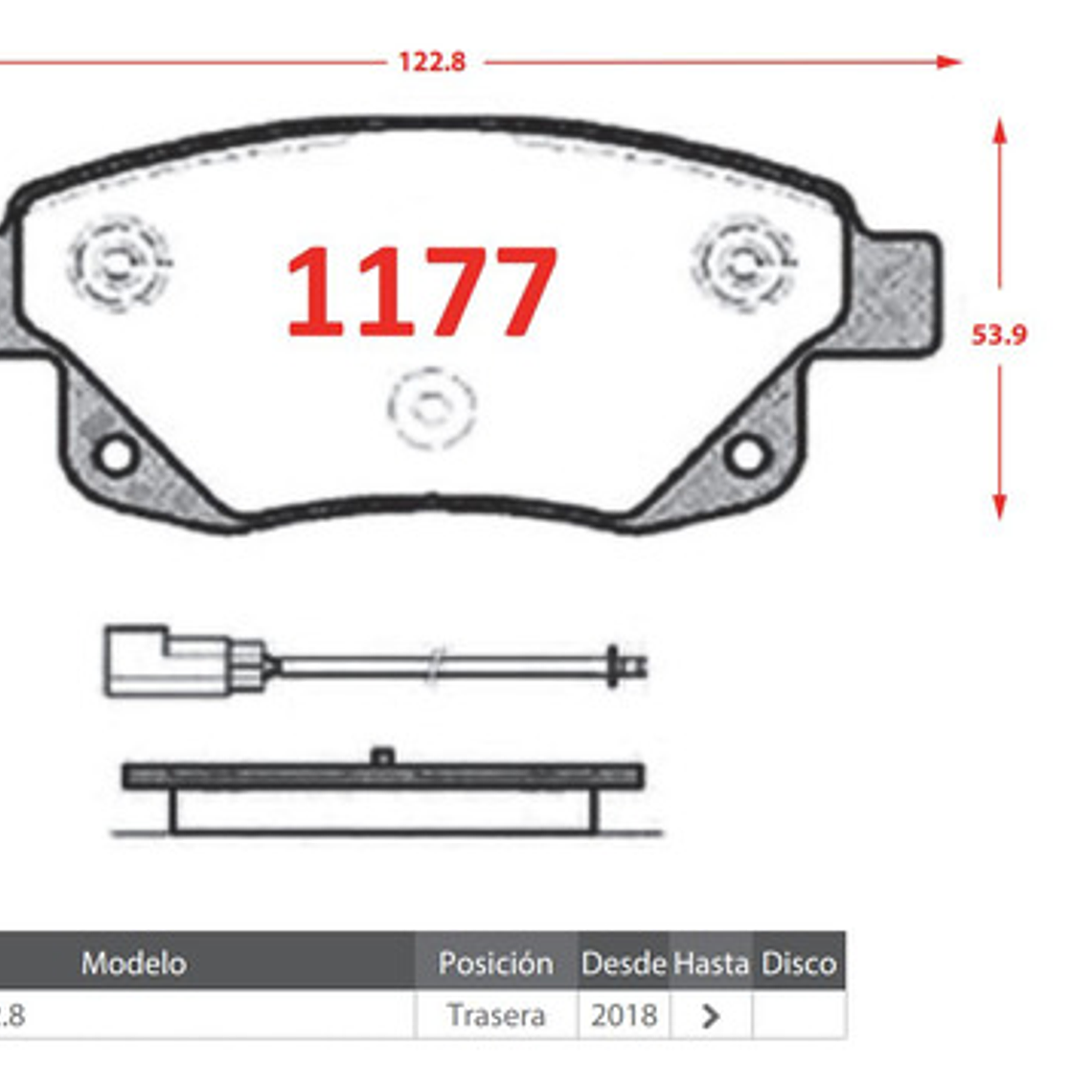 Pastillas Freno Traseras Gtx - Foton Ft-crew 2018 + 2