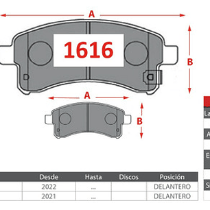 Pastillas Freno Delanteras Chery K60 Año 2022 En Adelante