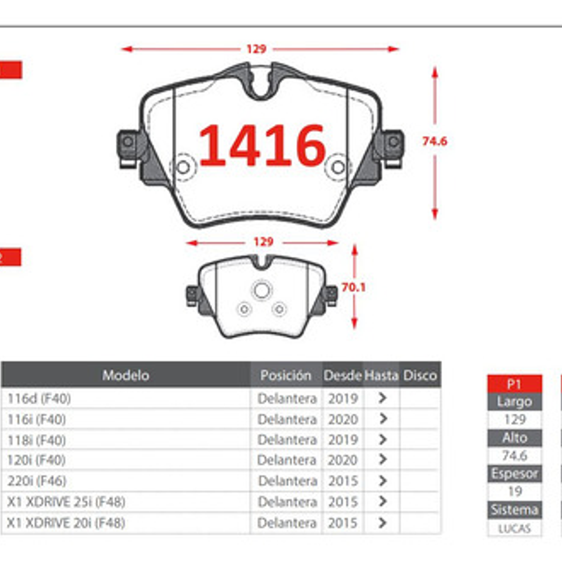 Pastillas Freno Delanteras Brembo Bmw 116-118-120 - 2019 + 3