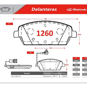 Discos Y Pastillas Freno Ceramic Delantera Mahindra Xuv 500