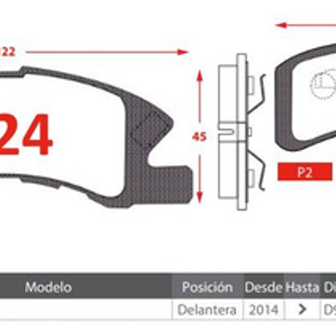 Pastillas Frenos Delanteras Para Mitsubishi Mirage 2013 + 2