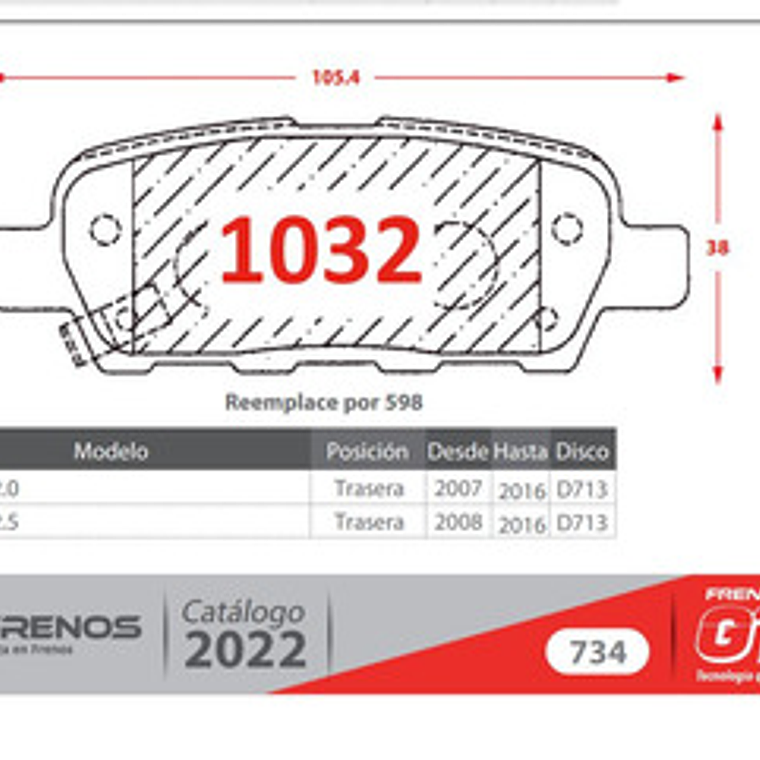Pastillas Frenos Traseras Suzuki Grand Vitara 2006 + 2