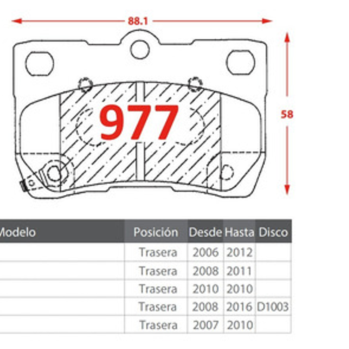 Pastillas De Freno Traseras Gtx Lexus Is250 2009-2015 2